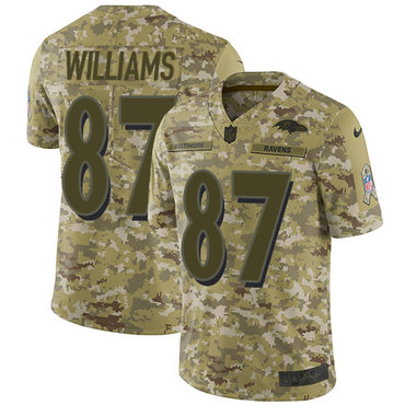 Hunk Wear - Nike Ravens #87 Maxx Williams Camo Men's Stitched NFL Limited 2018 Salute To Service Jersey