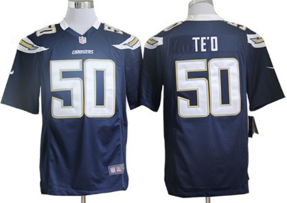 Hunk Wear - Nike San Diego Chargers #50 Manti Te'o Navy Blue Game Jersey