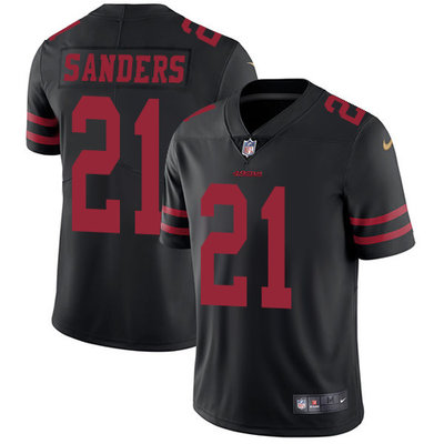 Hunk Wear - Nike San Francisco 49ers #21 Deion Sanders Black Alternate Men's Stitched NFL Vapor Untouchable Limited Jersey