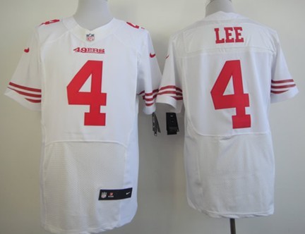 Hunk Wear - Nike San Francisco 49ers #4 Andy Lee White Elite Jersey