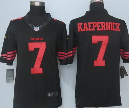Hunk Wear - Nike San Francisco 49ers #7 Colin Kaepernick 2015 Black Limited Jersey