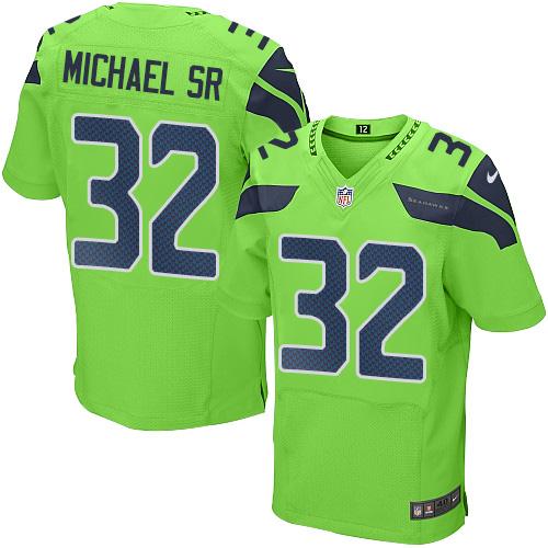 Hunk Wear - Nike Seahawks #32 Christine Michael SR Green Men's Stitched NFL Elite Rush Jersey