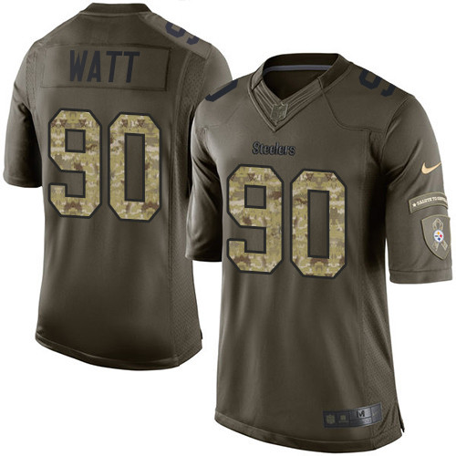 Hunk Wear - Nike Steelers #90 T. J. Watt Green Men's Stitched NFL Limited 2015 Salute to Service Jersey