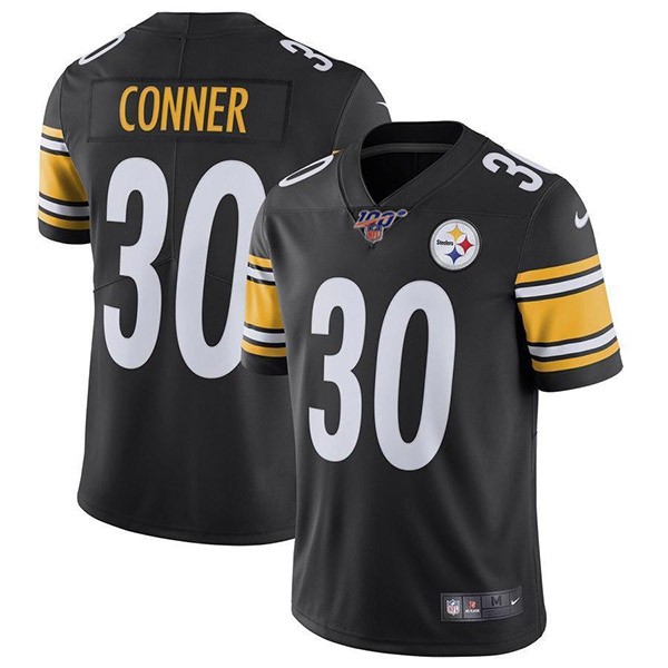 Hunk Wear - Nike Steelers 30 James Conner Black 100th Season Vapor Untouchable Limited Jersey
