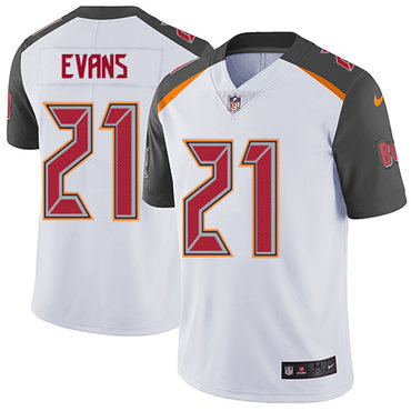 Hunk Wear - Nike Tampa Bay Buccaneers #21 Justin Evans White Men's Stitched NFL Vapor Untouchable Limited Jersey