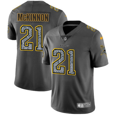 Hunk Wear - Nike Vikings #21 Jerick McKinnon Gray Static Men's Stitched NFL Vapor Untouchable Limited Jersey