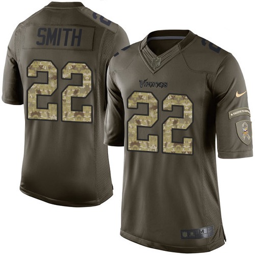 Hunk Wear - Nike Vikings #22 Harrison Smith Green Menâ€™s Stitched NFL Limited 2015 Salute To Service Jersey