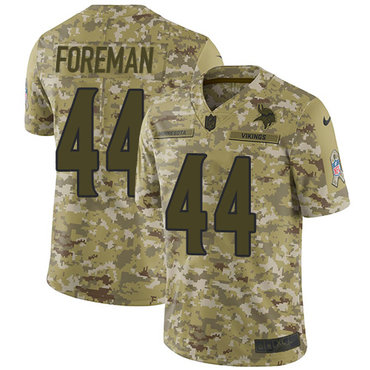 Hunk Wear - Nike Vikings #44 Chuck Foreman Camo Men's Stitched NFL Limited 2018 Salute To Service Jersey