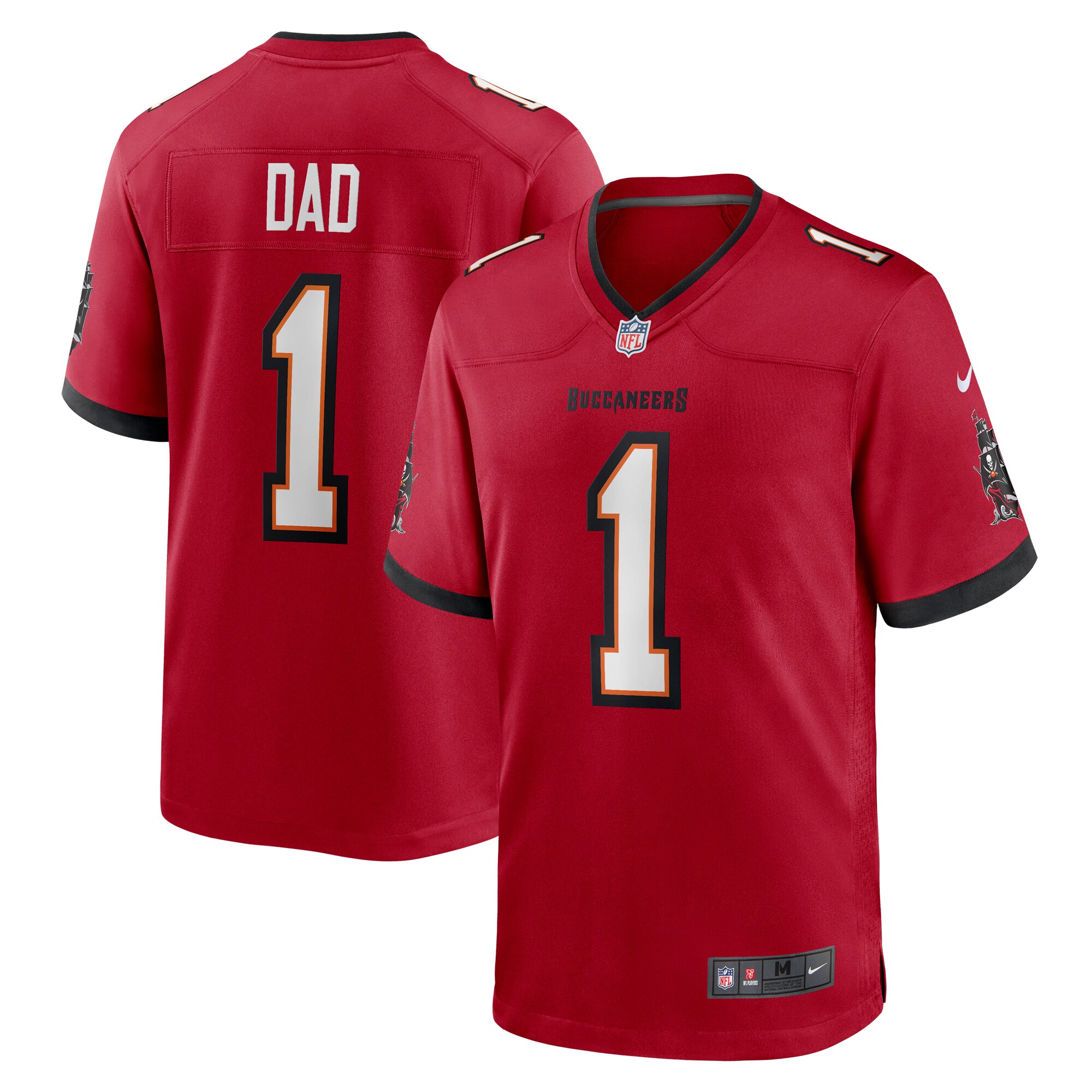 Hunk Wear - Number 1 Dad Tampa Bay Buccaneers Nike Game Jersey – Red