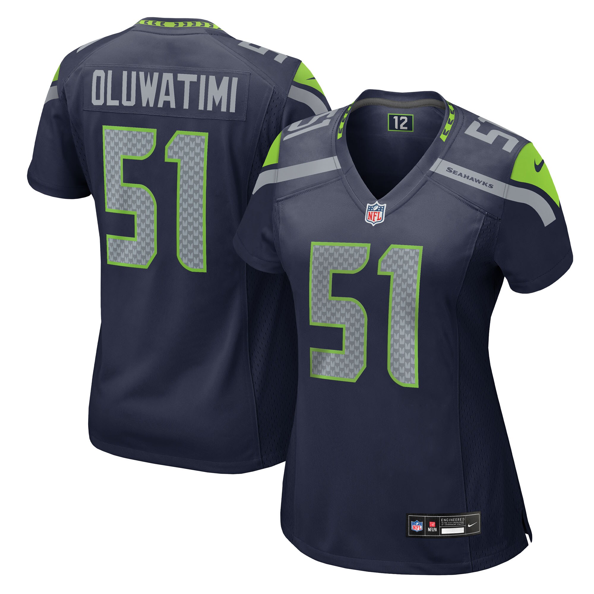 Hunk Wear - Olu Oluwatimi Seattle Seahawks Nike Womenâ€™s Team Game Jersey ' College Navy