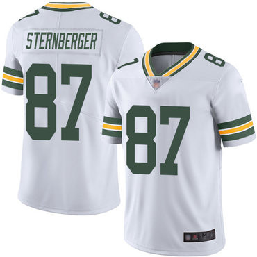 Hunk Wear - Packers #87 Jace Sternberger White Men's Stitched Football Vapor Untouchable Limited Jersey