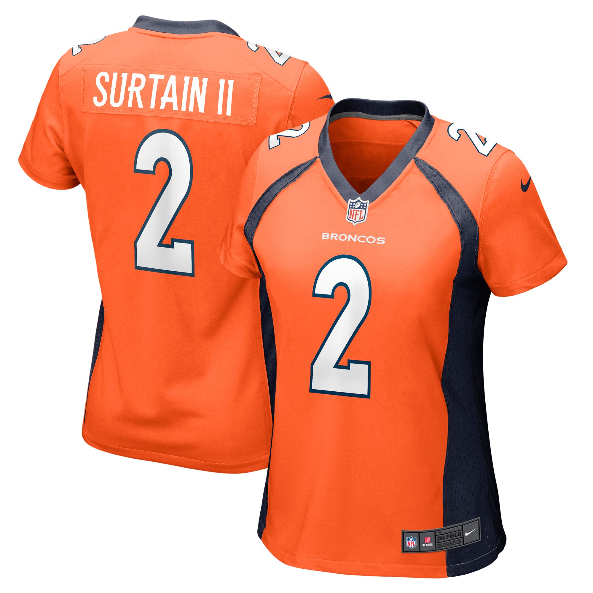 Hunk Wear - Patrick Surtain II Denver Broncos Nike Womenâ€™s Game Jersey ' Orange