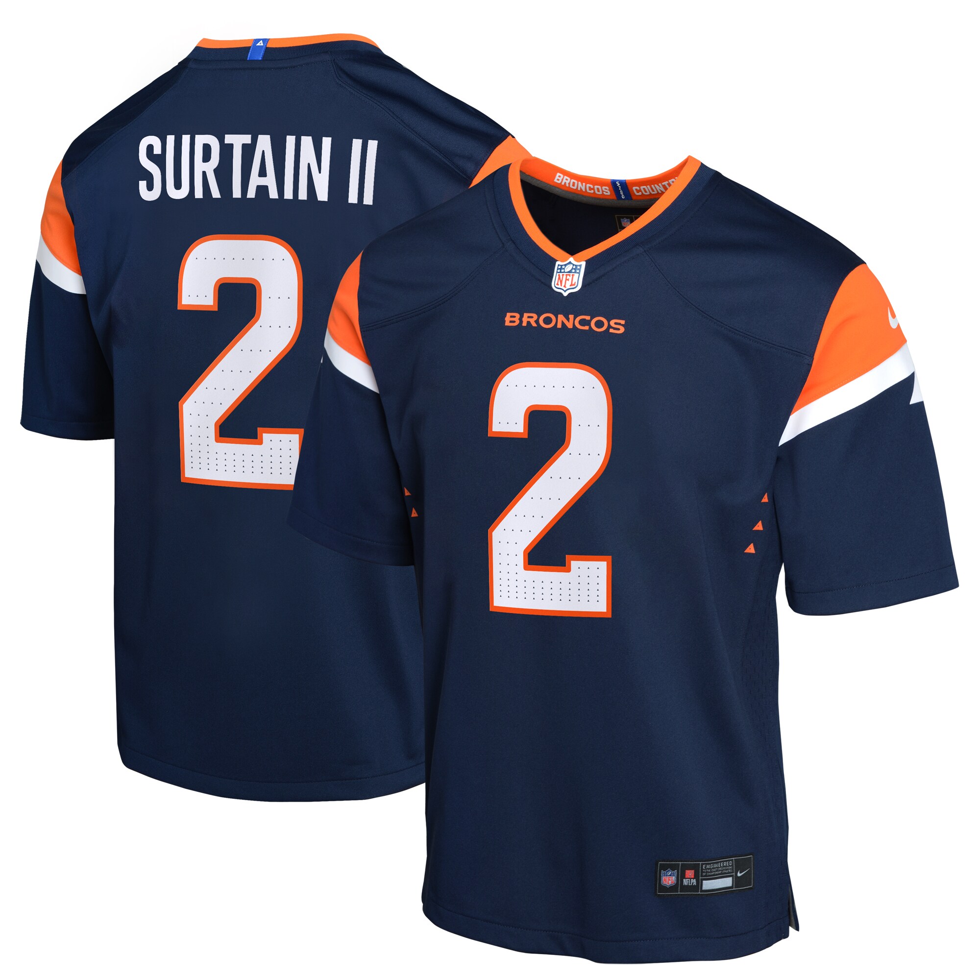 Hunk Wear - Patrick Surtain II Denver Broncos Nike Youth Alternate Game Jersey ' Navy