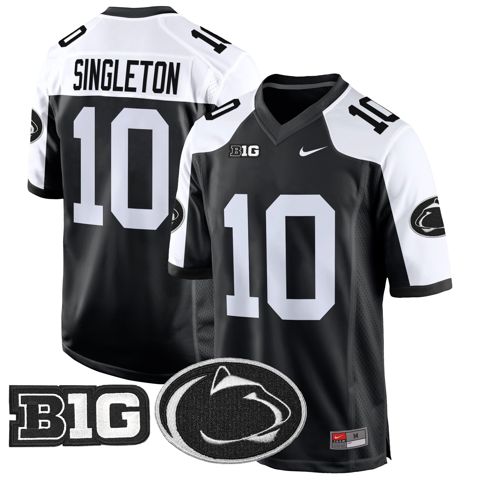 Hunk Wear - Penn State Nittany Lions 2024 Game Jersey ' All Stitched ' Black Alternate ' Nicholas Singleton Jersey