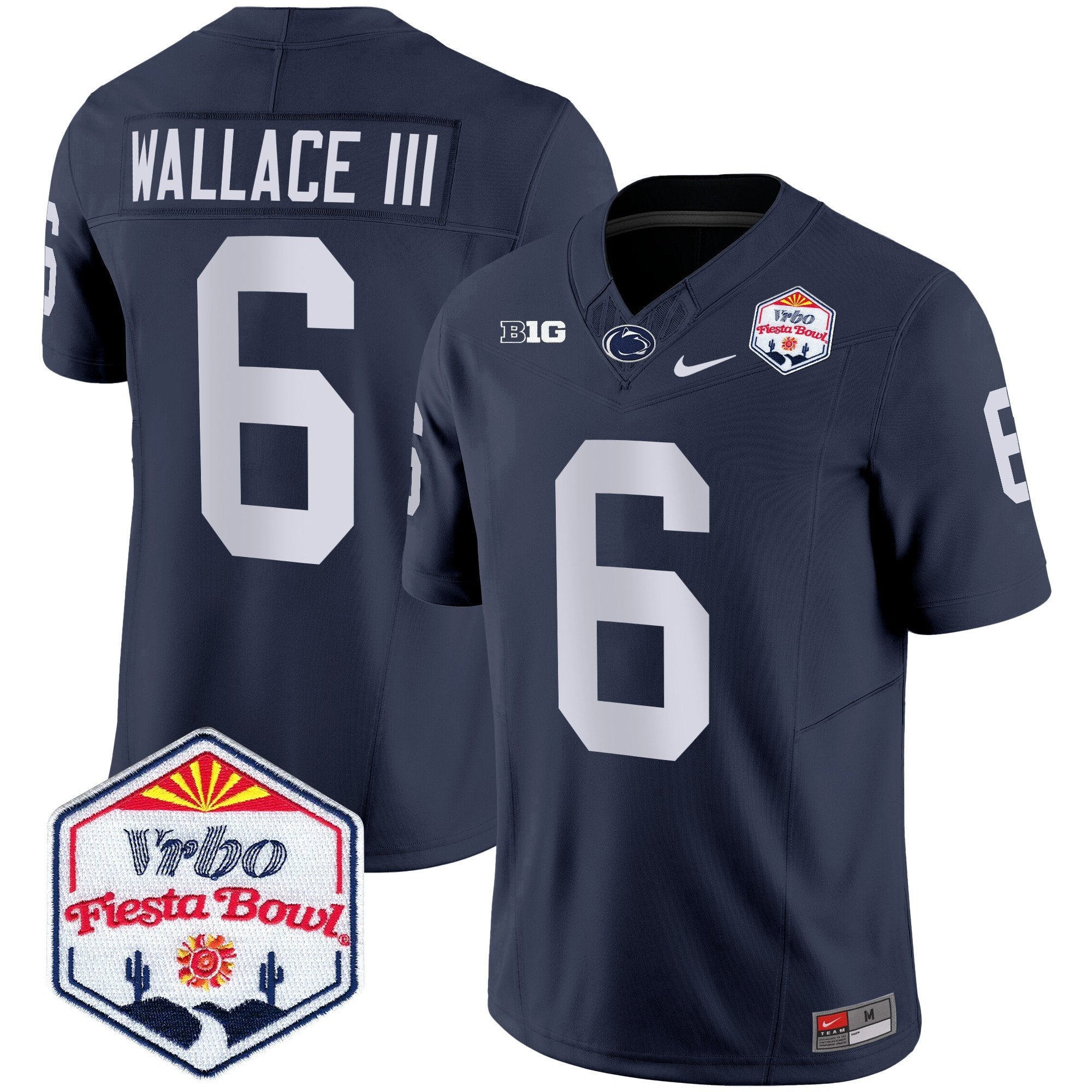 Hunk Wear - Penn State Nittany Lions 2024 The Fiesta Bowl Patch Vapor Limited Jersey ' All Stitched ' Navy ' Harrison Wallace III Jersey