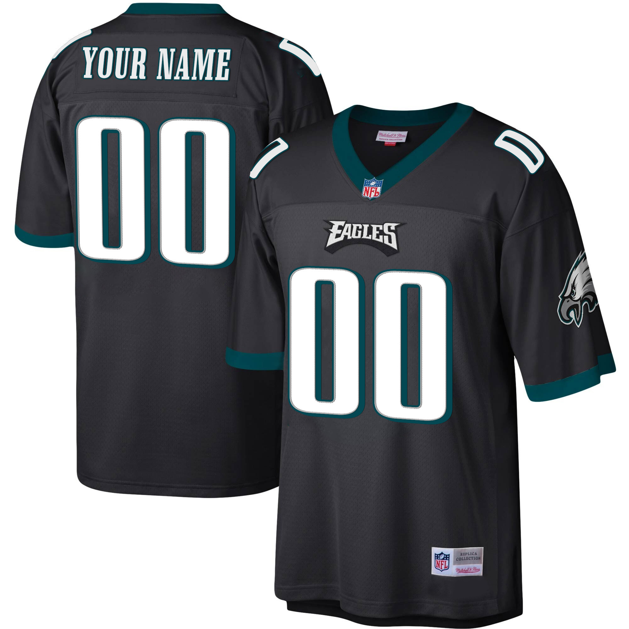 Hunk Wear - Philadelphia Eagles Big & Tall Legacy Custom Black Jersey