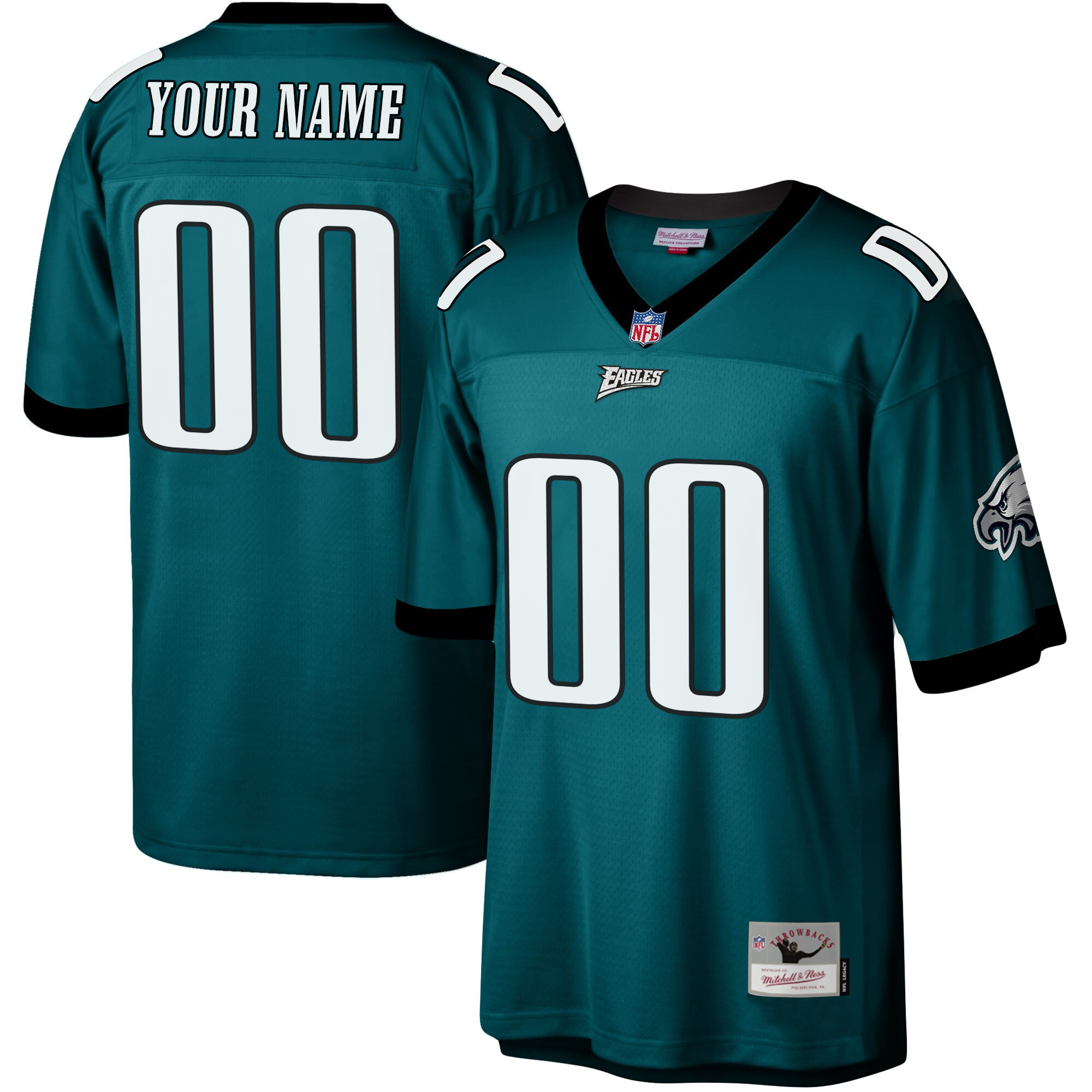 Hunk Wear - Philadelphia Eagles Big & Tall Legacy Custom Midnight Green Jersey