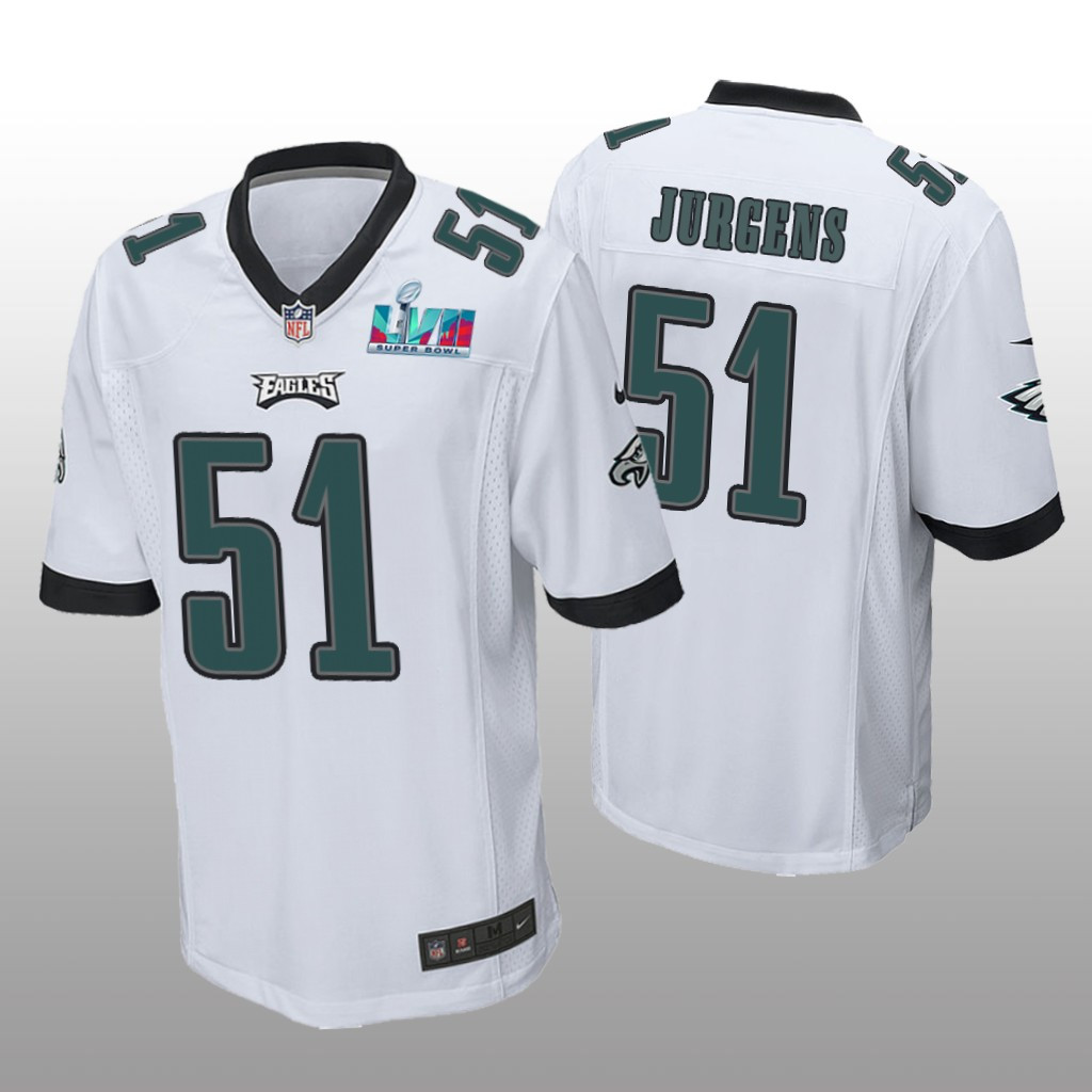 Hunk Wear - Philadelphia Eagles Cam Jurgens White Game Jersey Super Bowl LVII - Men's