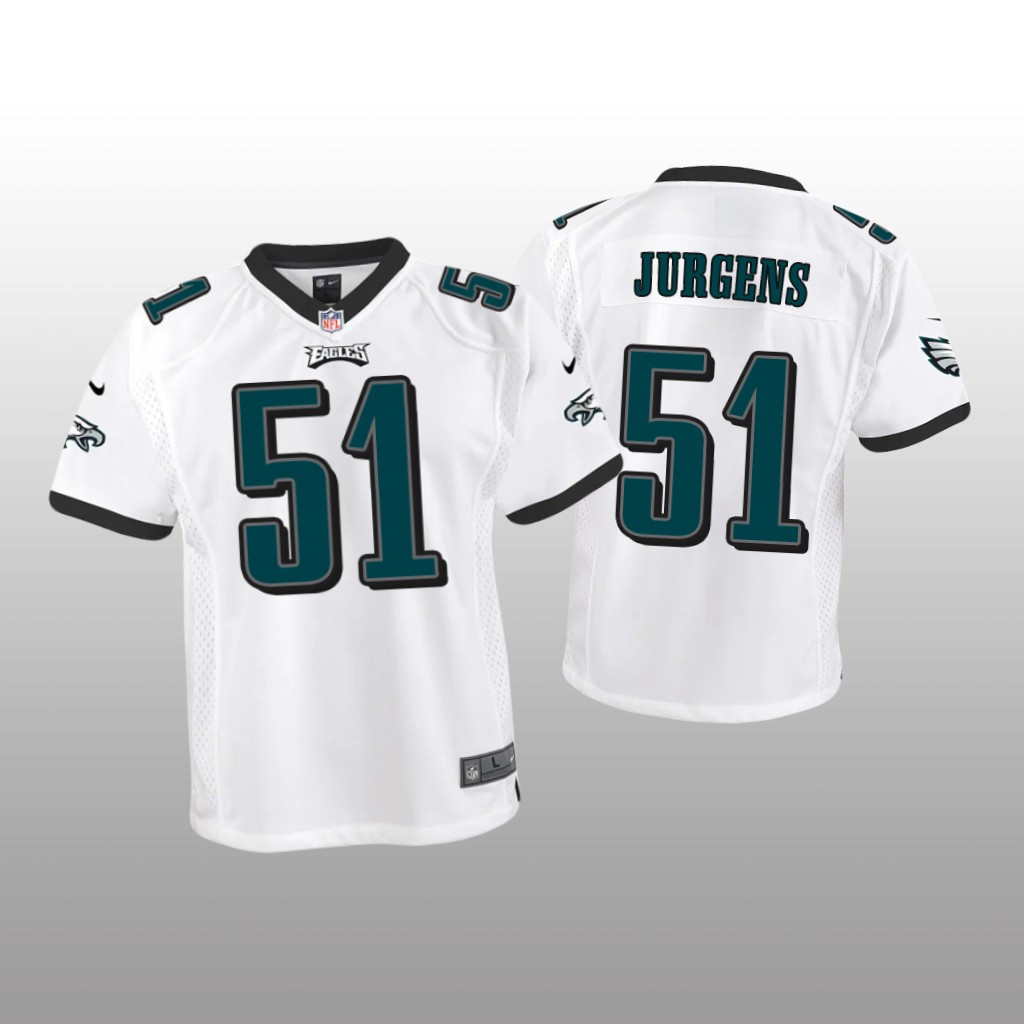 Hunk Wear - Philadelphia Eagles Cam Jurgens White Jersey Game - Youth