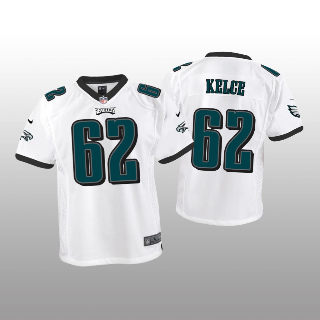 Hunk Wear - Philadelphia Eagles Jason Kelce White Jersey Game - Youth