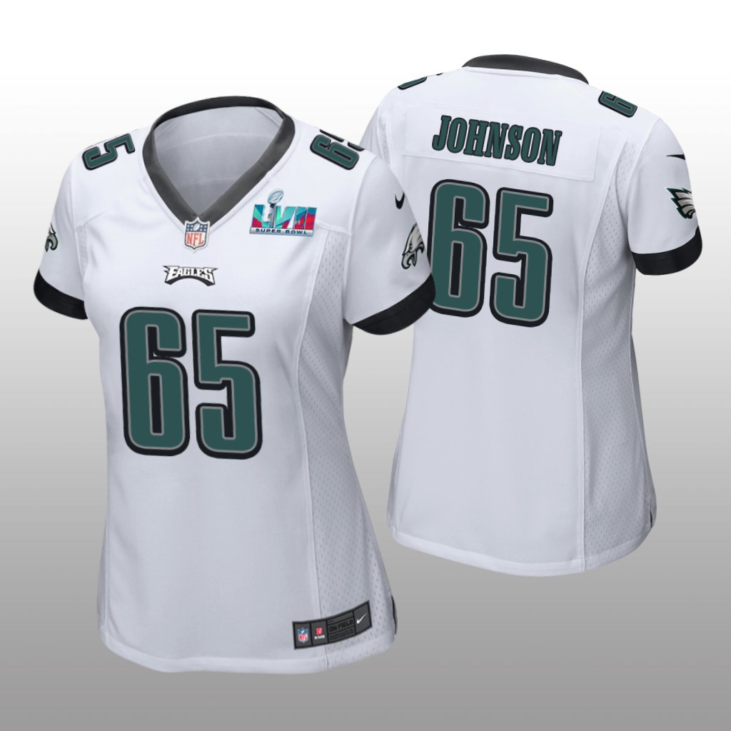 Hunk Wear - Philadelphia Eagles Lane Johnson White Game Jersey Super Bowl LVII - Women's