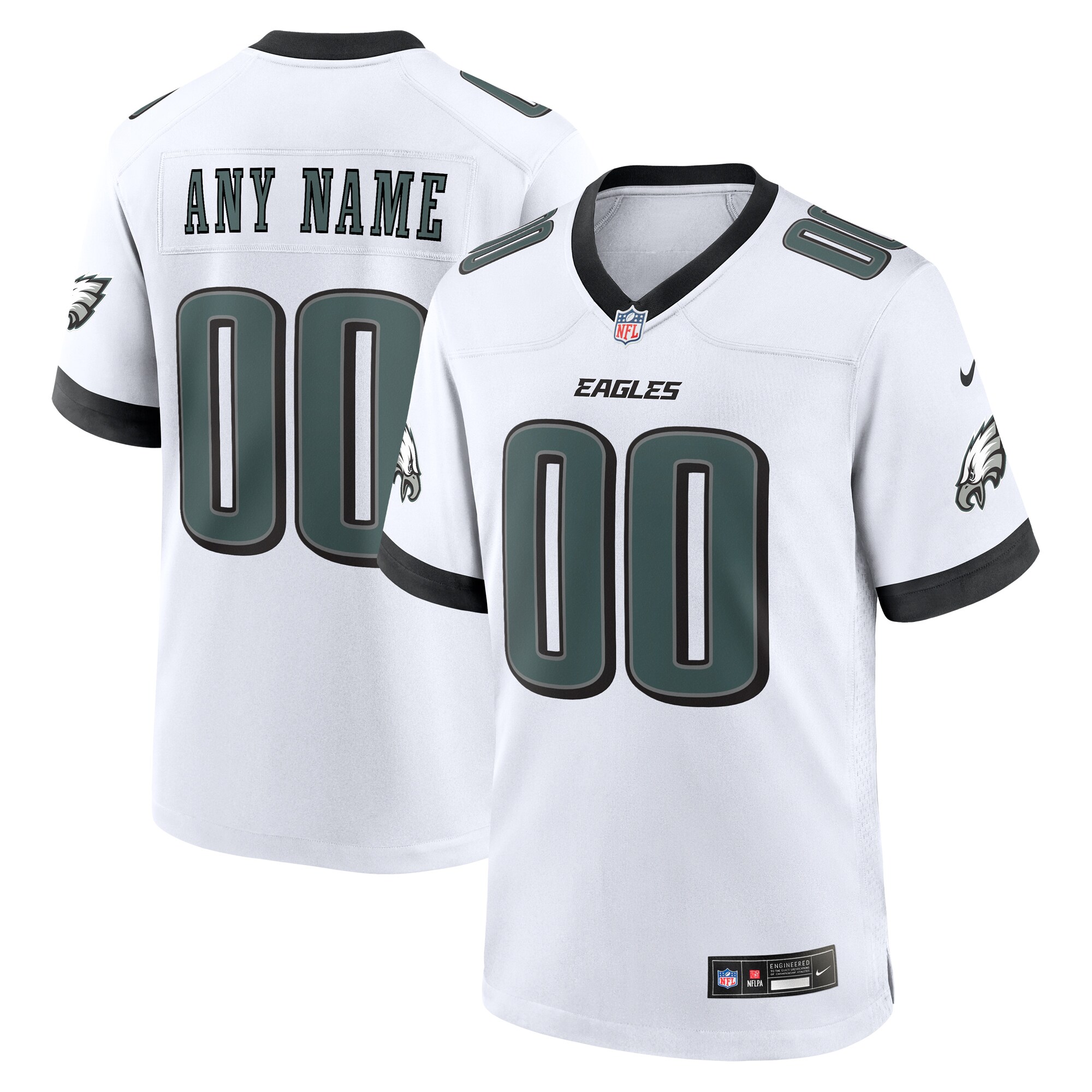 Hunk Wear - Philadelphia Eagles Nike Custom Game Jersey – White