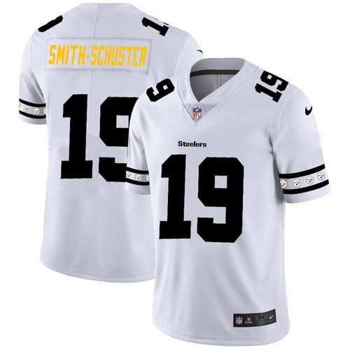 Hunk Wear - Pittsburgh Steelers #19 JuJu Smith-Schuster Nike White Team Logo Vapor Limited NFL Jersey