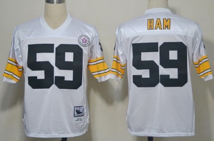 Hunk Wear - Pittsburgh Steelers #59 Jack Ham White Throwback Jersey