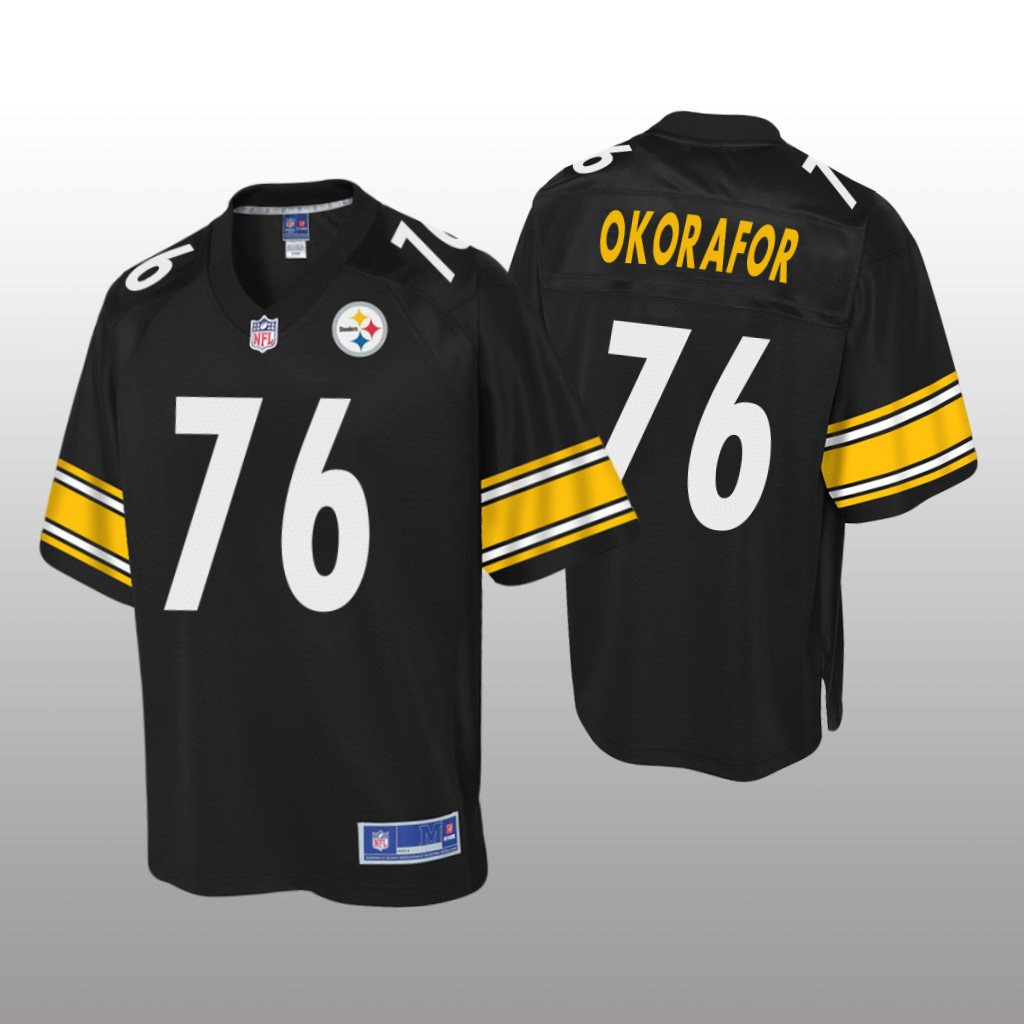 Hunk Wear - Pittsburgh Steelers #76 Black Chukwuma Okorafor Pro Line Jersey - Youth