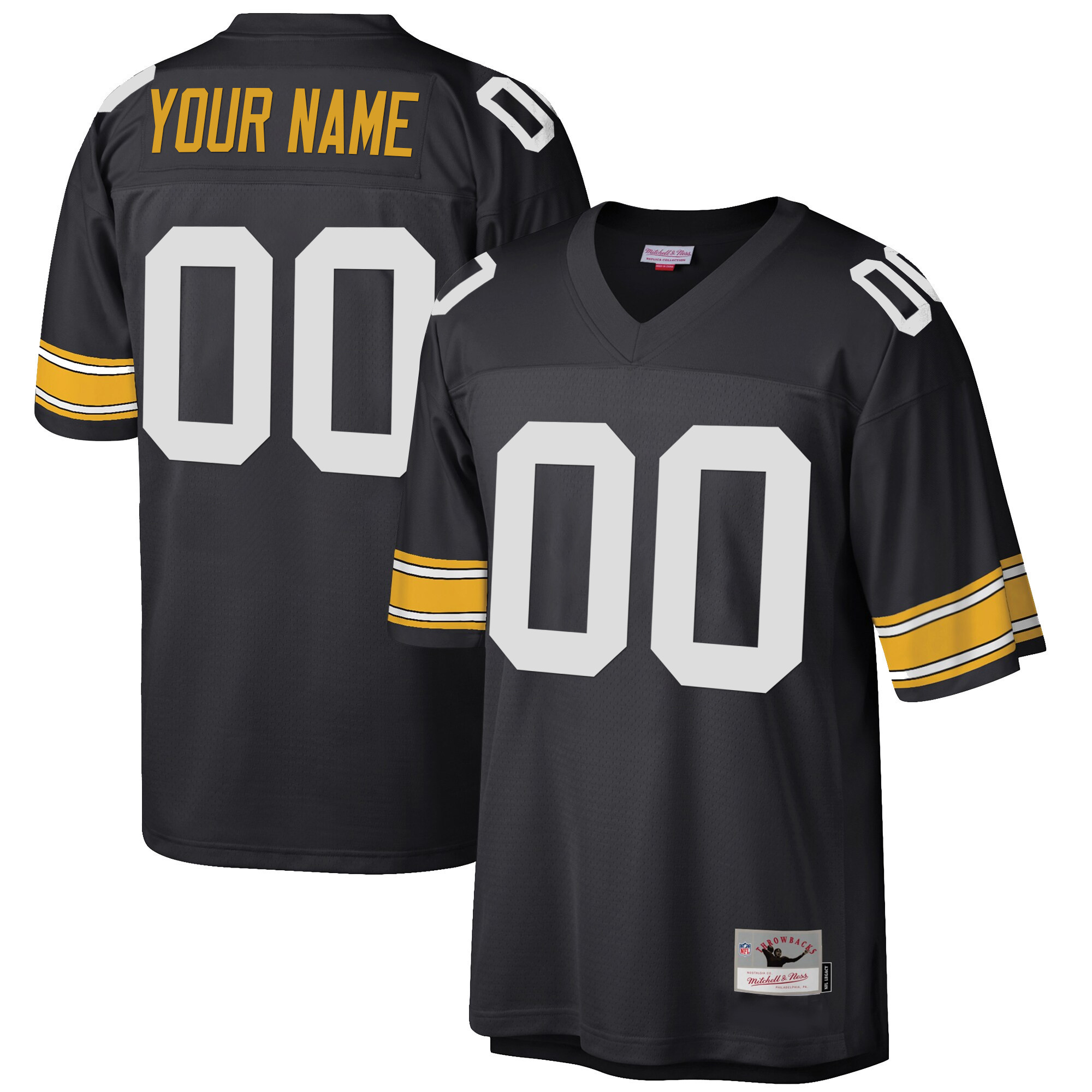 Hunk Wear - Pittsburgh Steelers Big & Tall 1996 Retired Custom Black Jersey