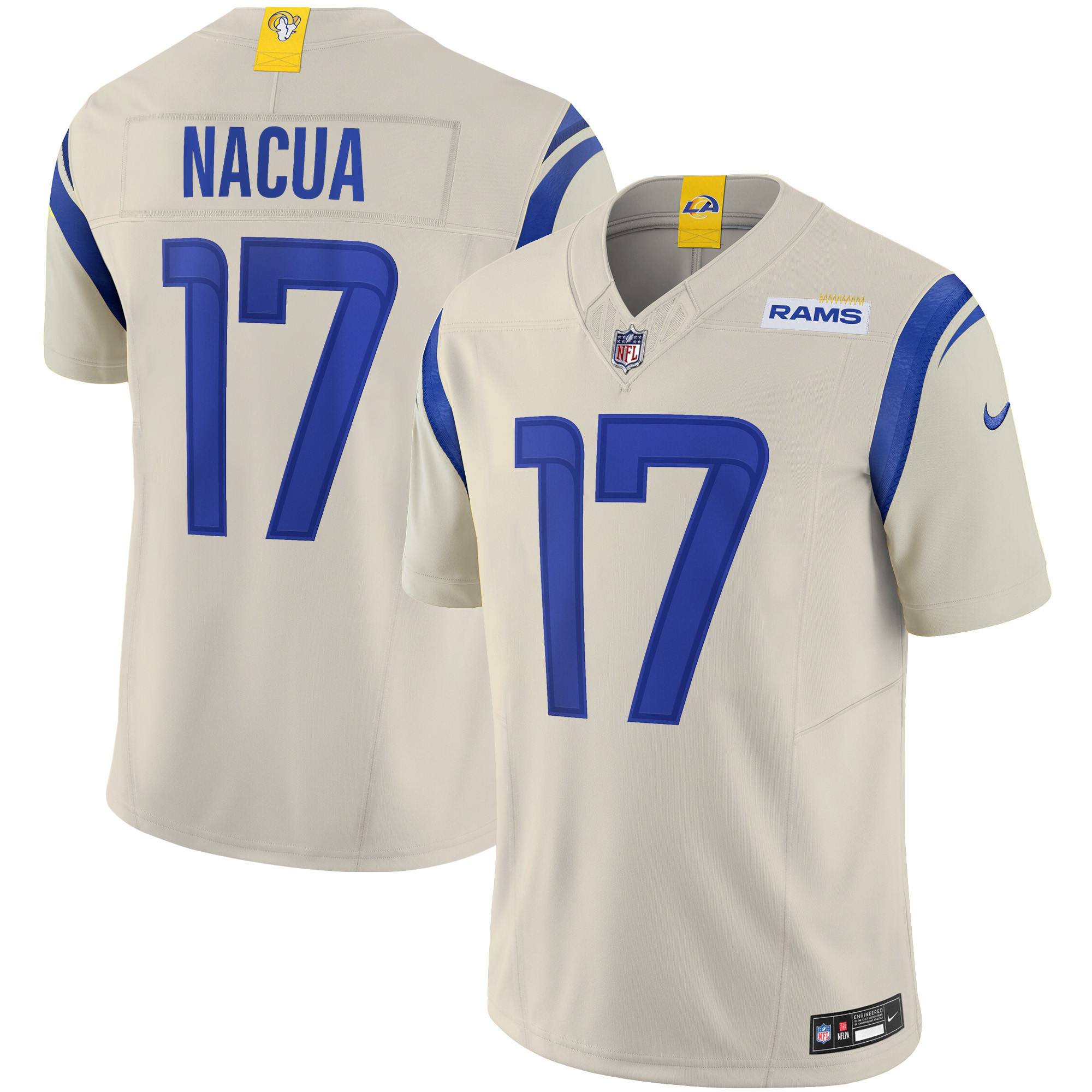 Hunk Wear - Puka Nacua Men's Los Angeles Rams Vapor Limited Bone Jersey