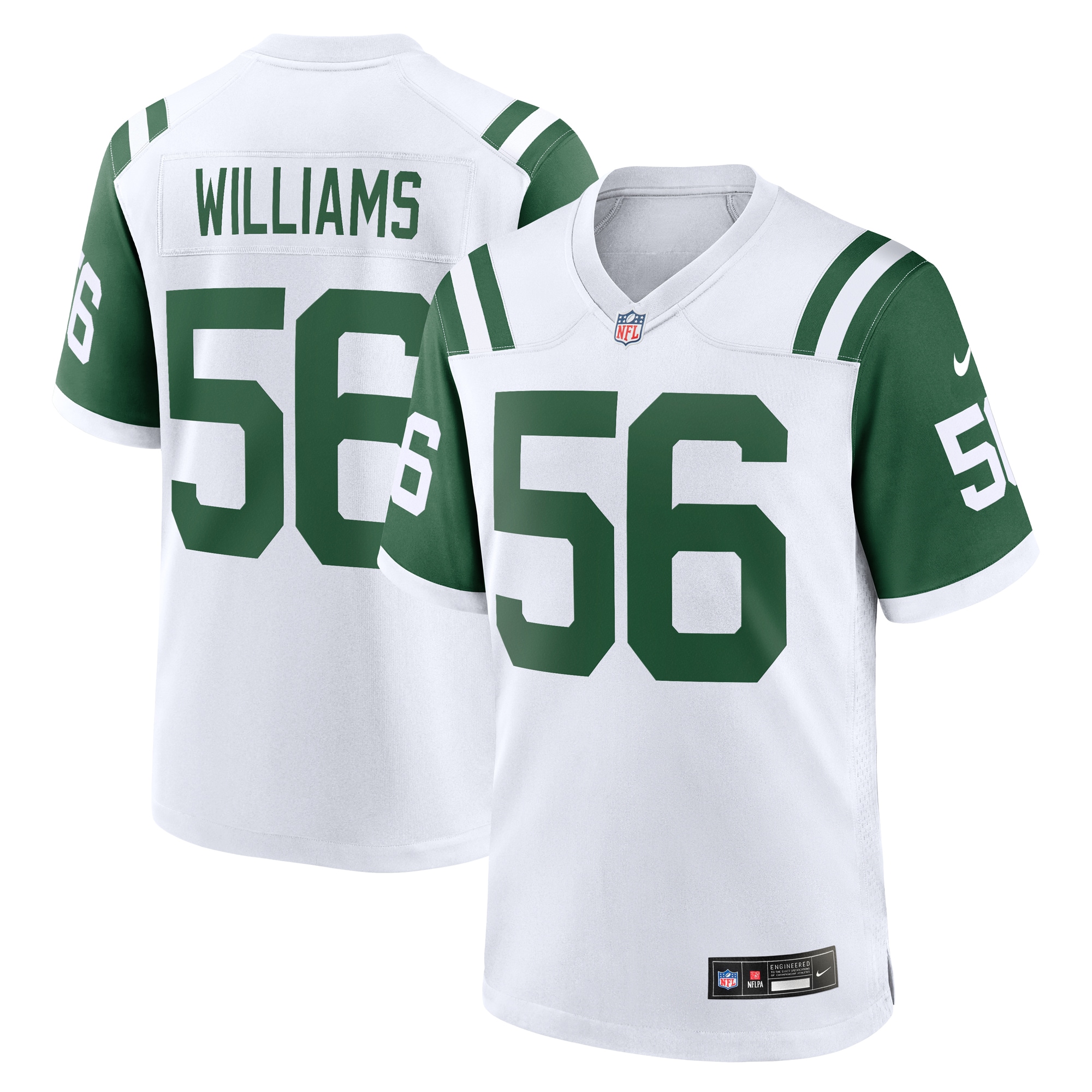 Hunk Wear - Quincy Williams New York Jets Nike Alternate Game Jersey – White