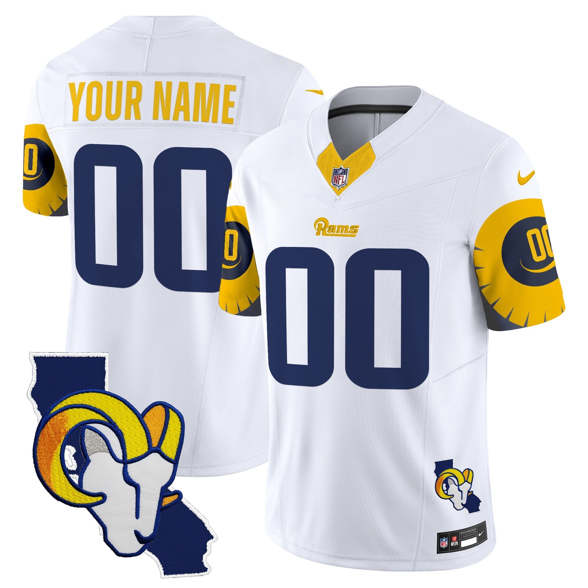 Hunk Wear - Rams Special Vapor Limited Custom Jersey V2 ' All Stitched ' White Jersey