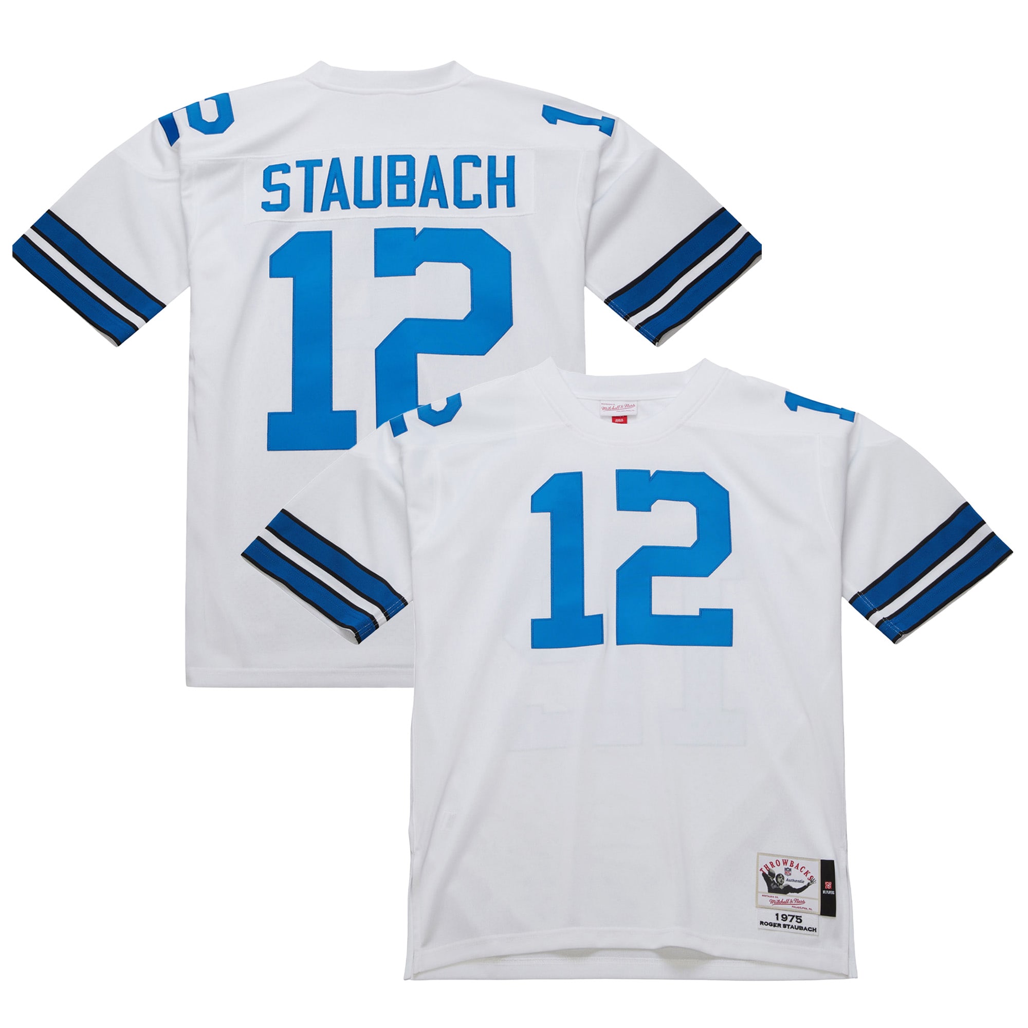 Hunk Wear - Roger Staubach Dallas Cowboys 1975 Mitchell & Ness Throwback Retired Player Jersey ' White