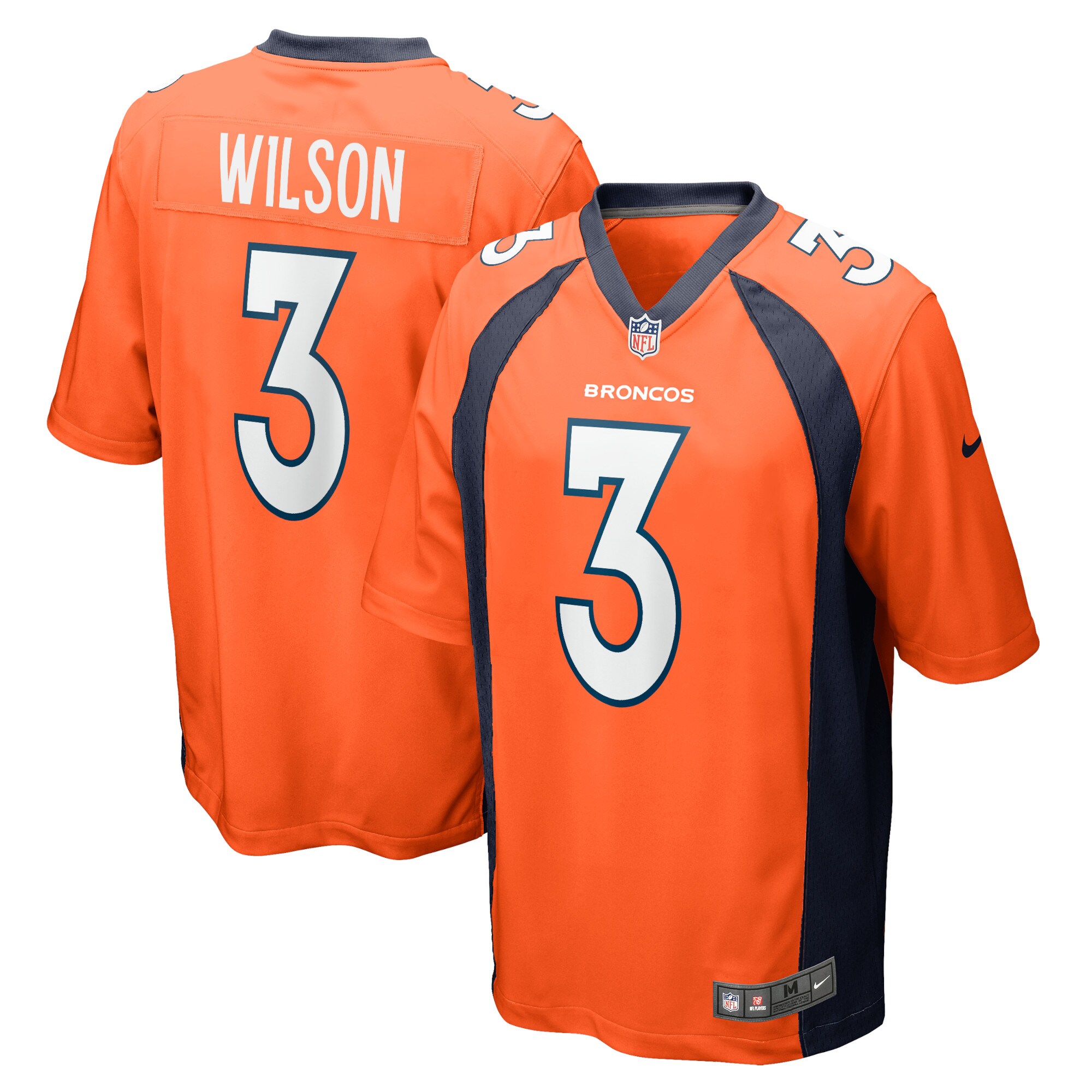 Hunk Wear - Russell Wilson Denver Broncos Nike Youth Game Jersey ' Orange