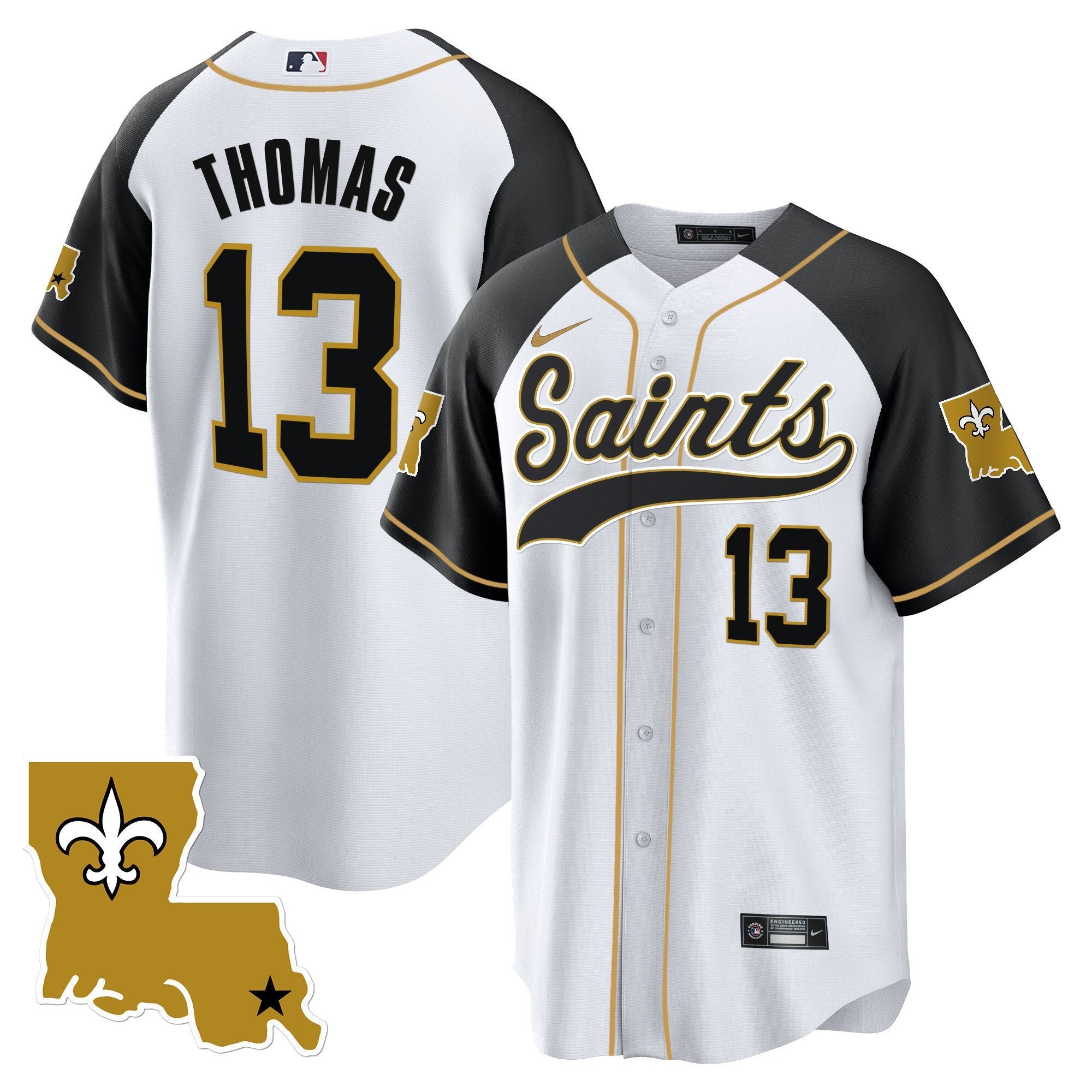 Hunk Wear - Saints 1987 Legacy Cool Base Jersey – All Stitched – Inverted – Michael Thomas Jersey