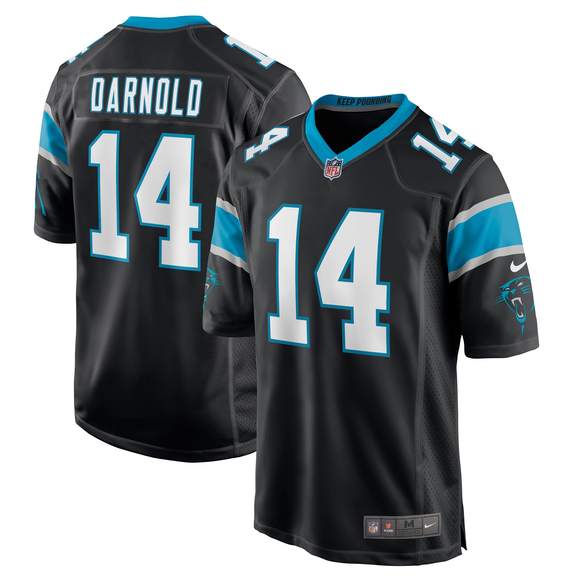 Hunk Wear - Sam Darnold Carolina Panthers Nike Game Player Jersey Black