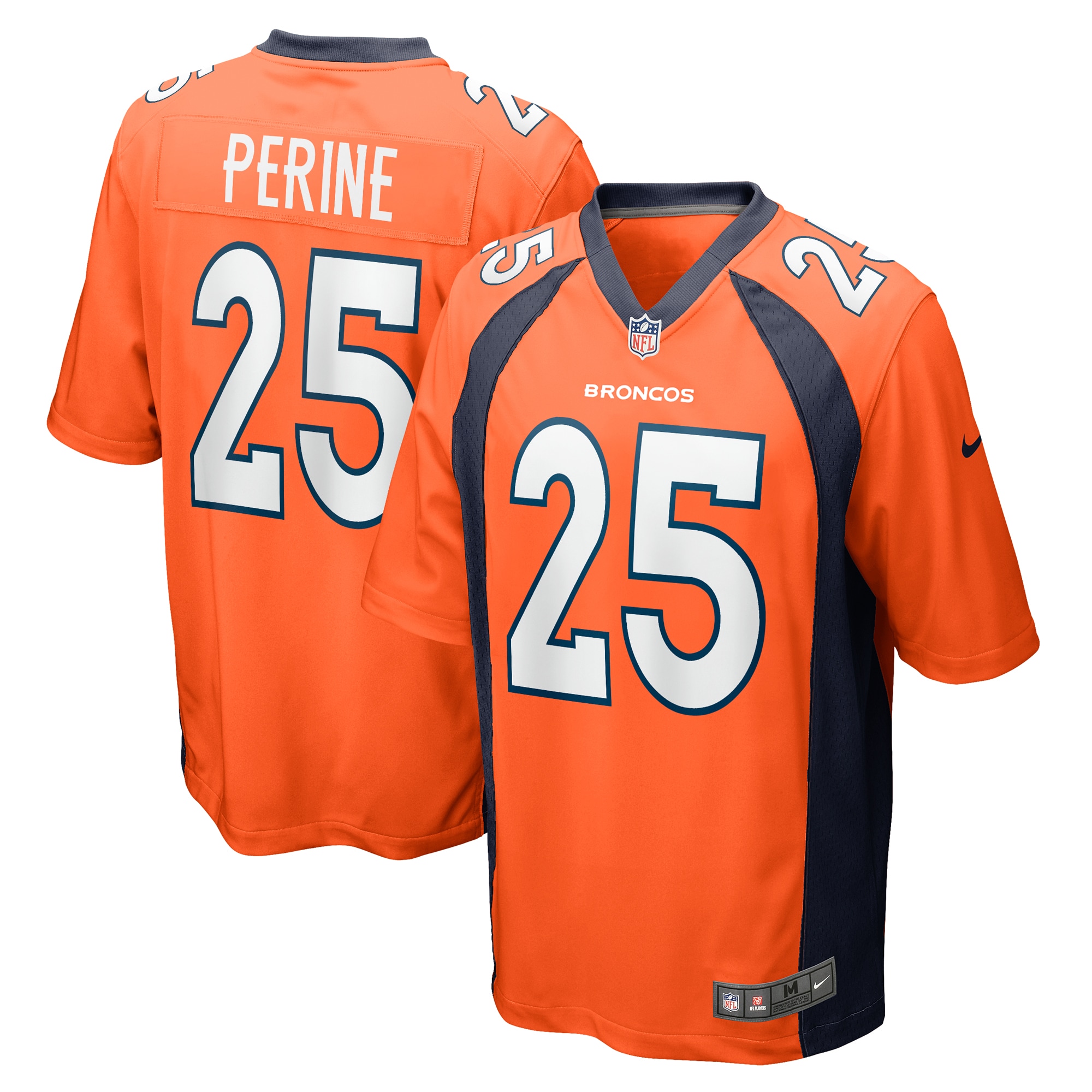 Hunk Wear - Samaje Perine Denver Broncos Nike Game Player Jersey Orange