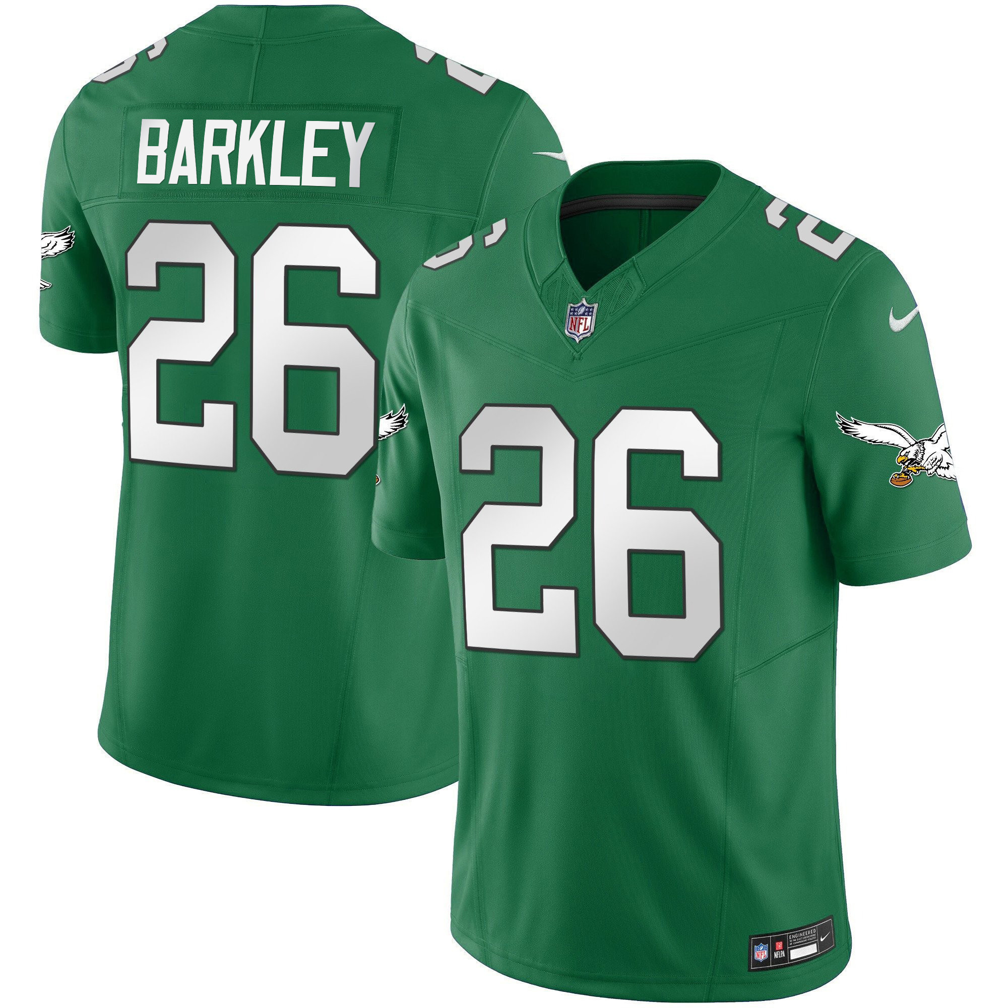 Hunk Wear - Saquon Barkley Men's Philadelphia Eagles Throwback Kelly Vapor Limited V2 Kelly Green Jersey