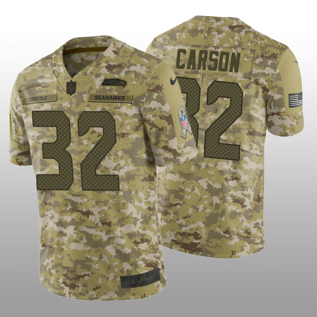 Hunk Wear - Seattle Seahawks Chris Carson #32 Salute to Service Limited Jersey - Camo