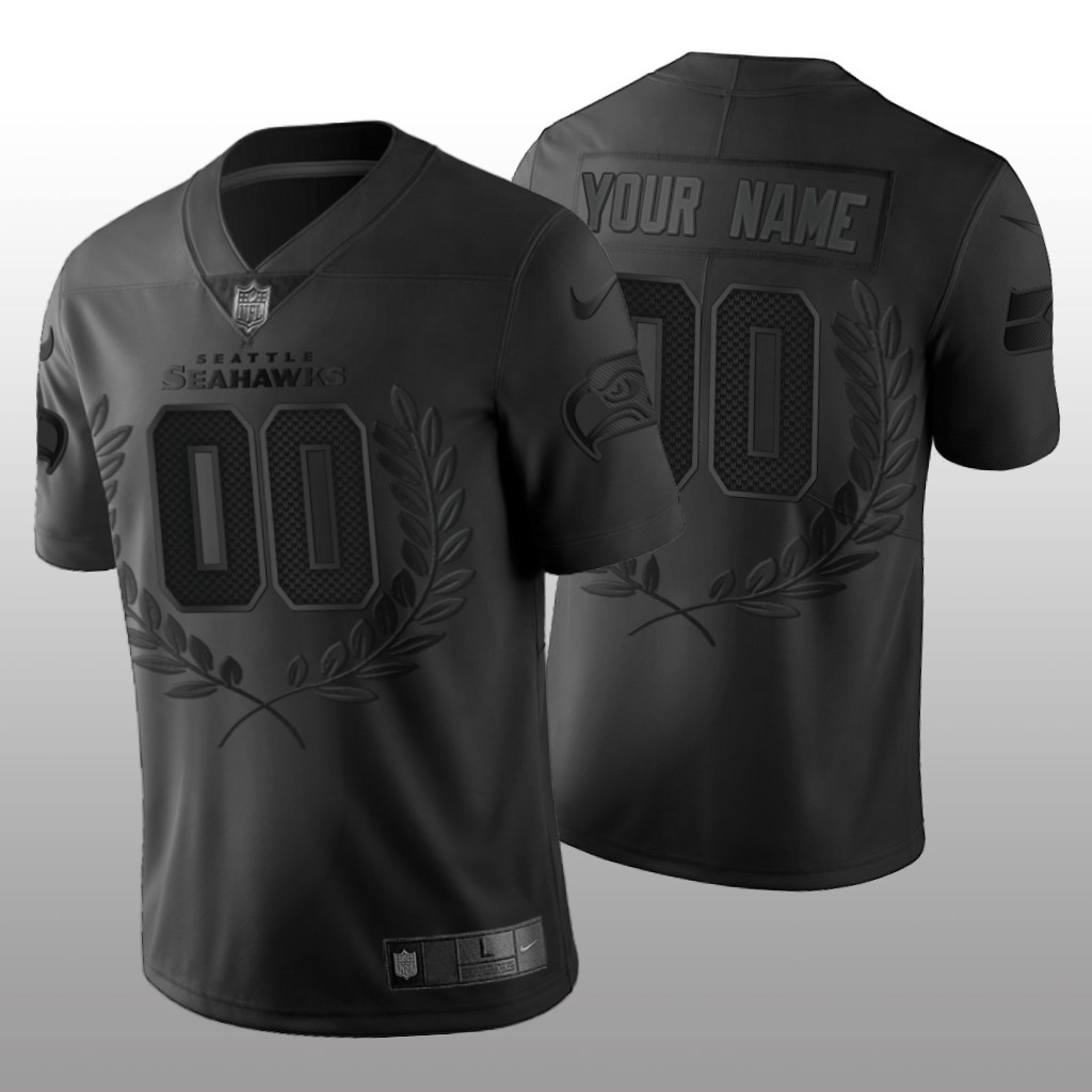 Hunk Wear - Seattle Seahawks Custom Black Jersey Vapor Limited