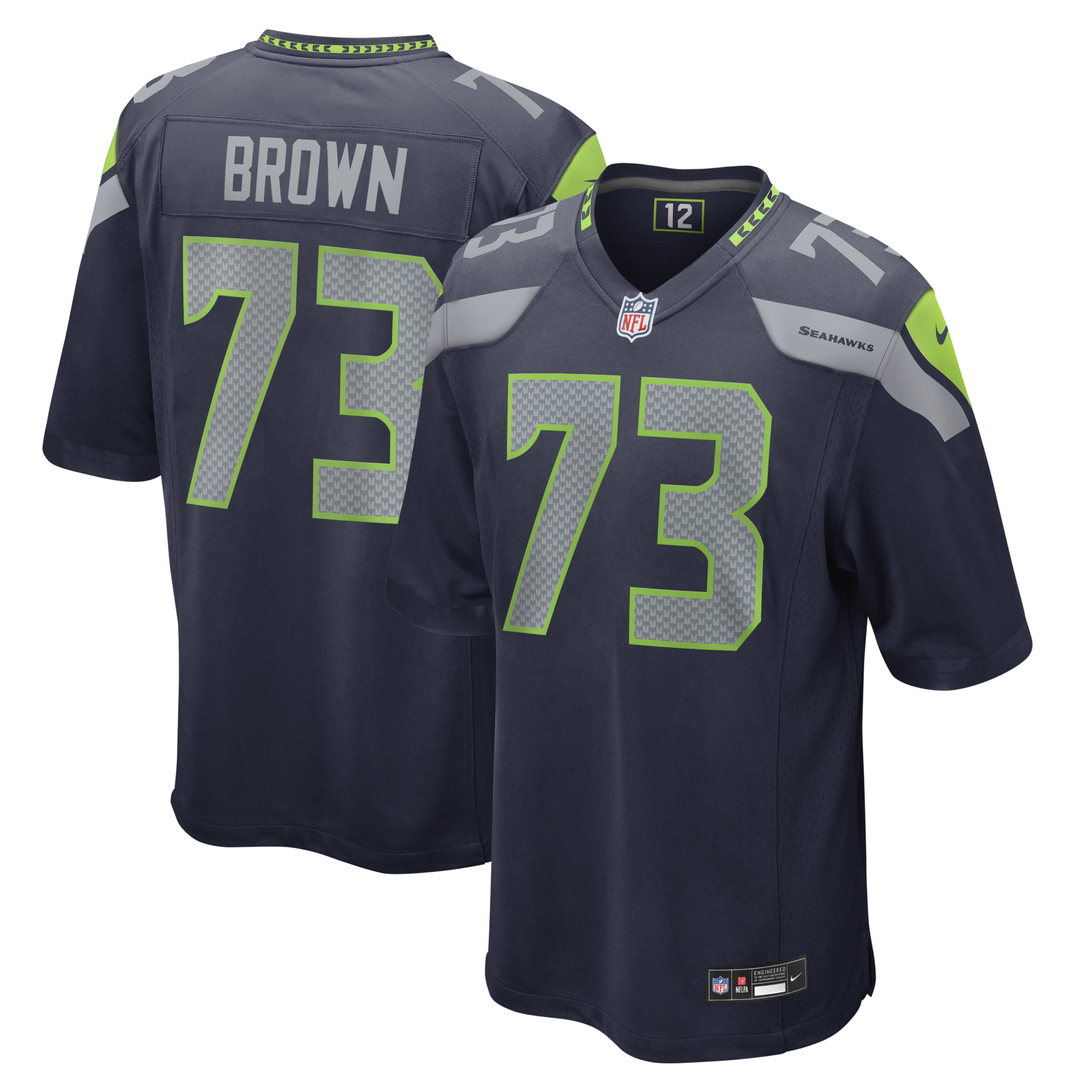 Hunk Wear - Seattle Seahawks Logan Brown Vapor Limited Jersey ' All Stitched ' Navy