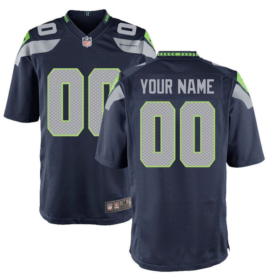 Hunk Wear - Seattle Seahawks Nike Youth Custom Game Jersey – College Navy