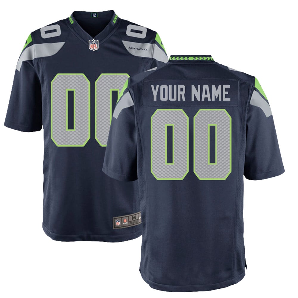 Hunk Wear - Seattle Seahawks Nike Youth Custom Game Jersey – College Navy