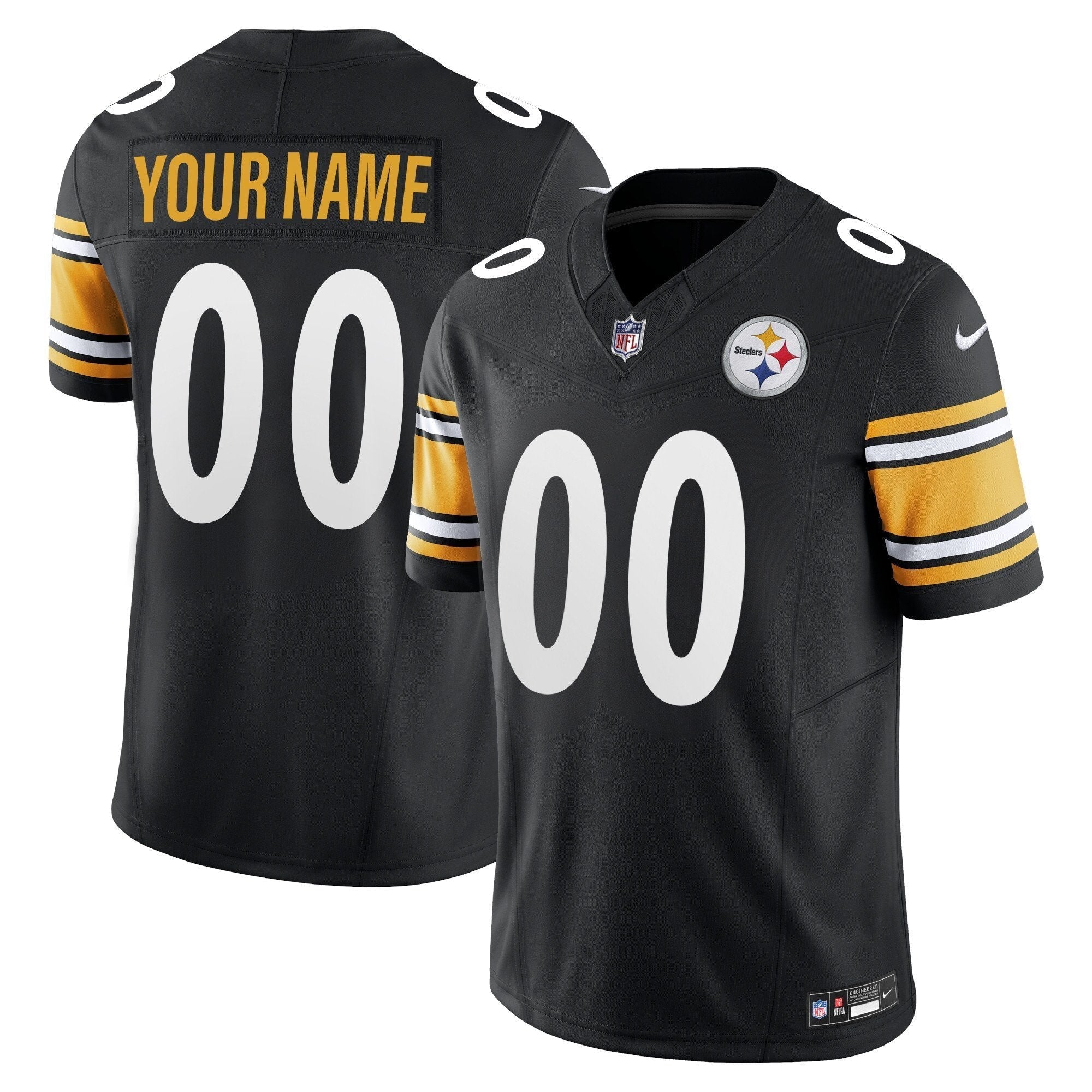 Hunk Wear - Steelers Vapor Limited Custom Jersey ' All Stitched ' Black Jersey