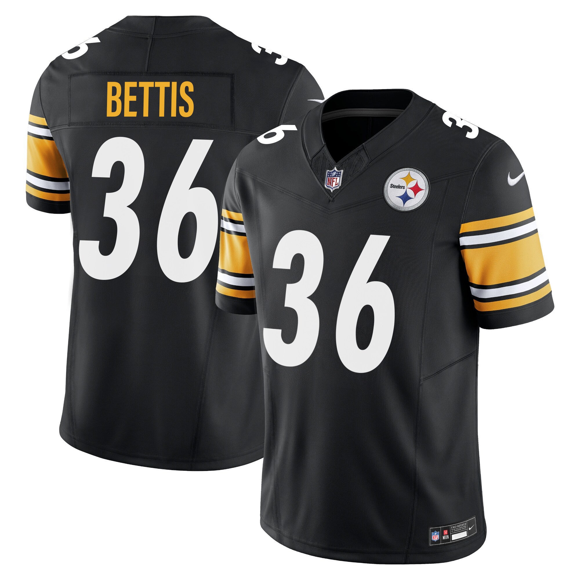 Hunk Wear - Steelers Vapor Limited Jersey ' All Stitched ' Black ' Jerome Bettis Jersey