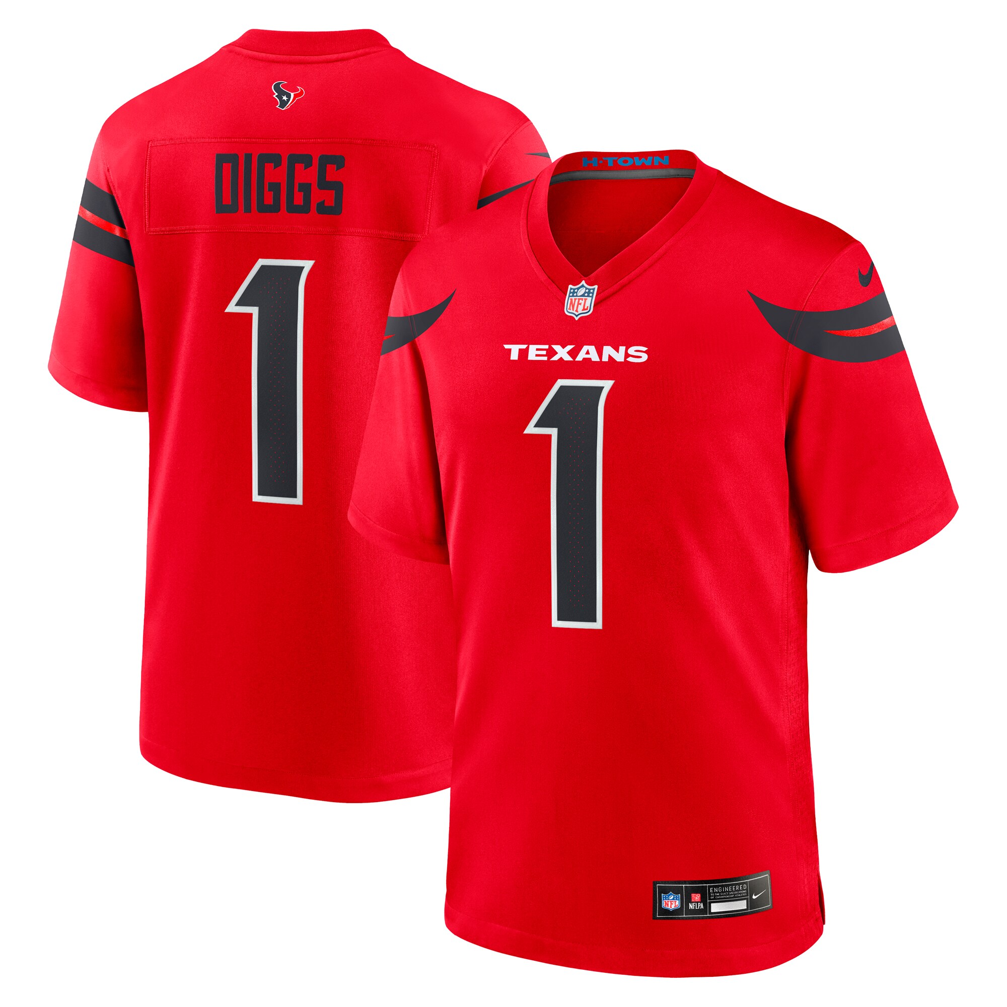 Hunk Wear - Stefon Diggs Houston Texans Nike Alternate Game Jersey ' Red
