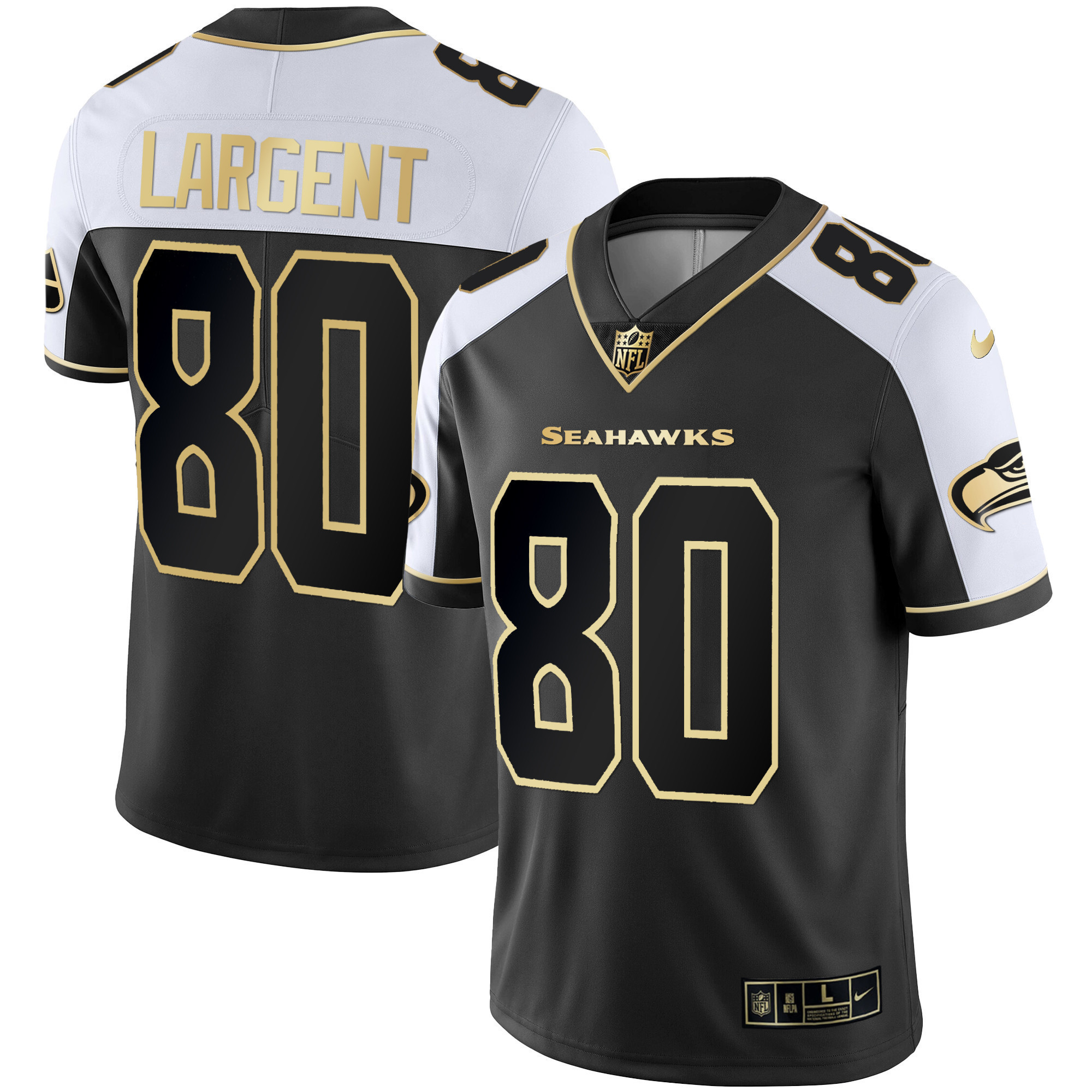 Hunk Wear - Steve Largent Men's Seattle Seahawks Gold Player Alternate Jersey