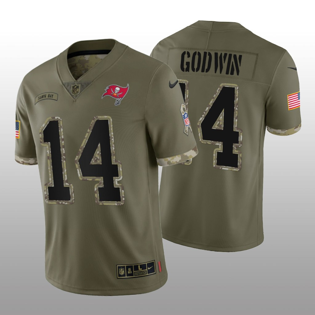Hunk Wear - Tampa Bay Buccaneers Chris Godwin Olive Jersey Salute To Service - Men's