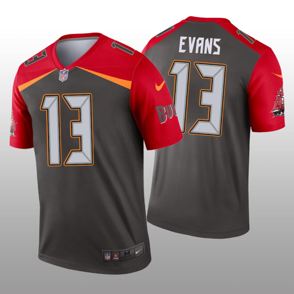 Hunk Wear - Tampa Bay Buccaneers Mike Evans Pewter Jersey Inverted Legend - Men's